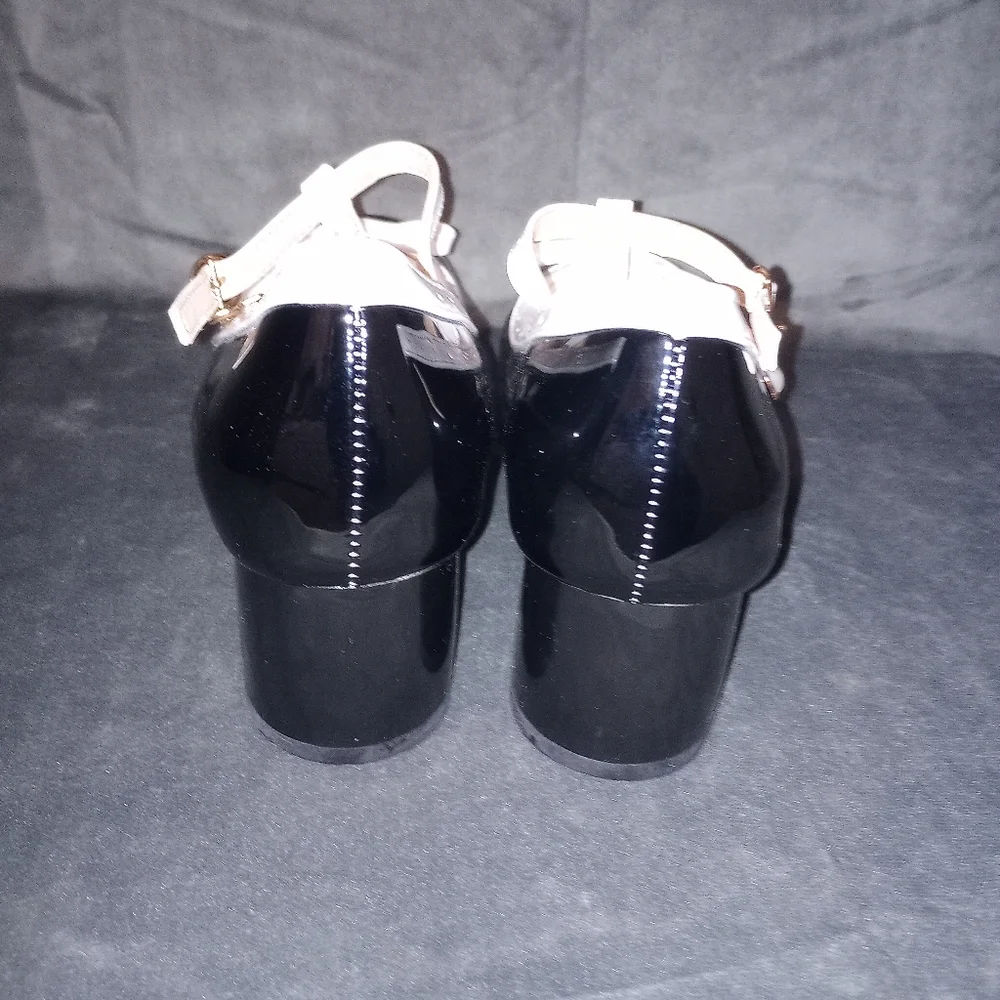 Jingpin Black and White Lolita T Steal Low Block Heel Size 37 US Size 6 NWOT - Picture 4 of 6